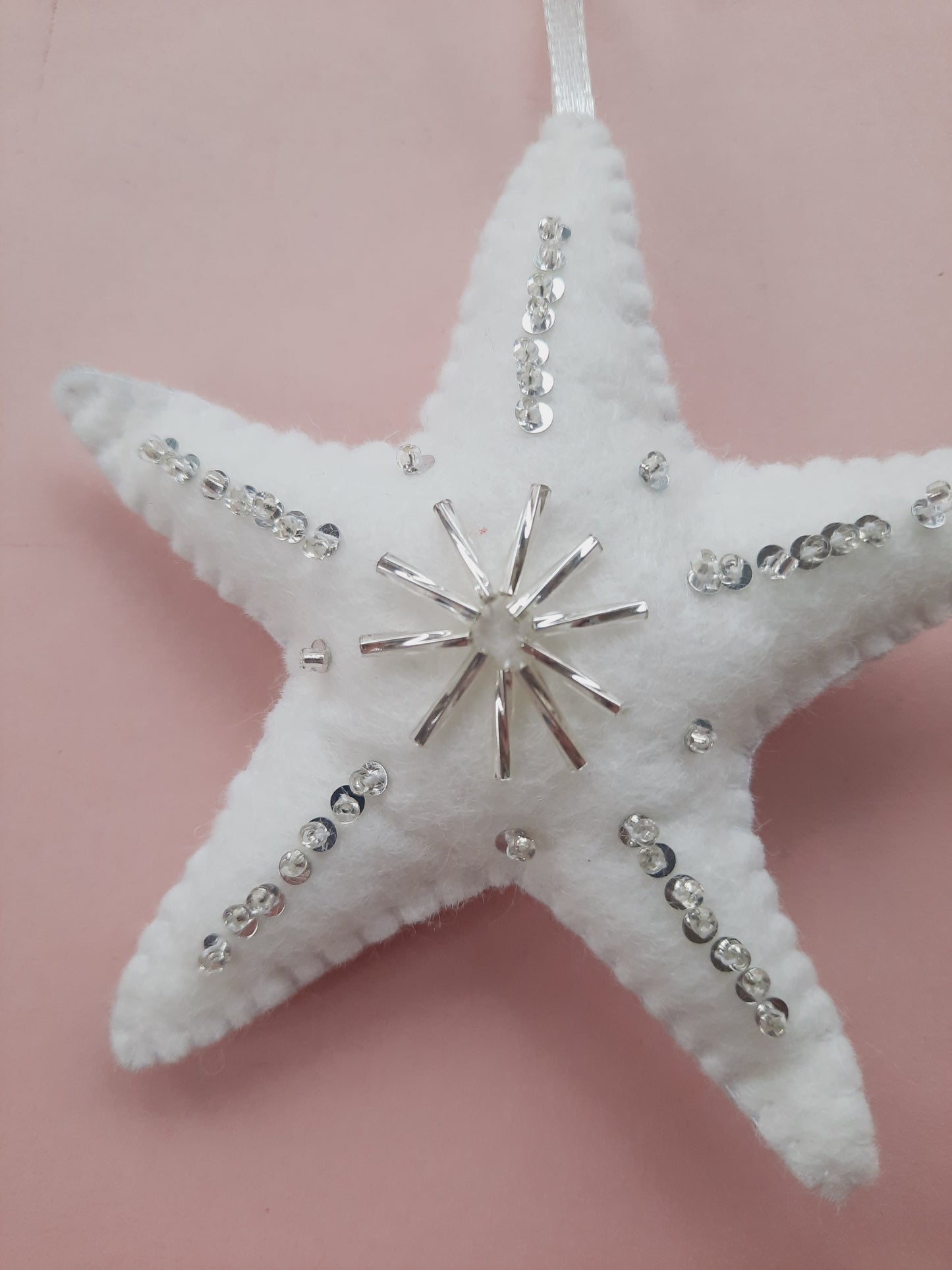Handmade Felt Christmas Tree Decoration - Star Shaped