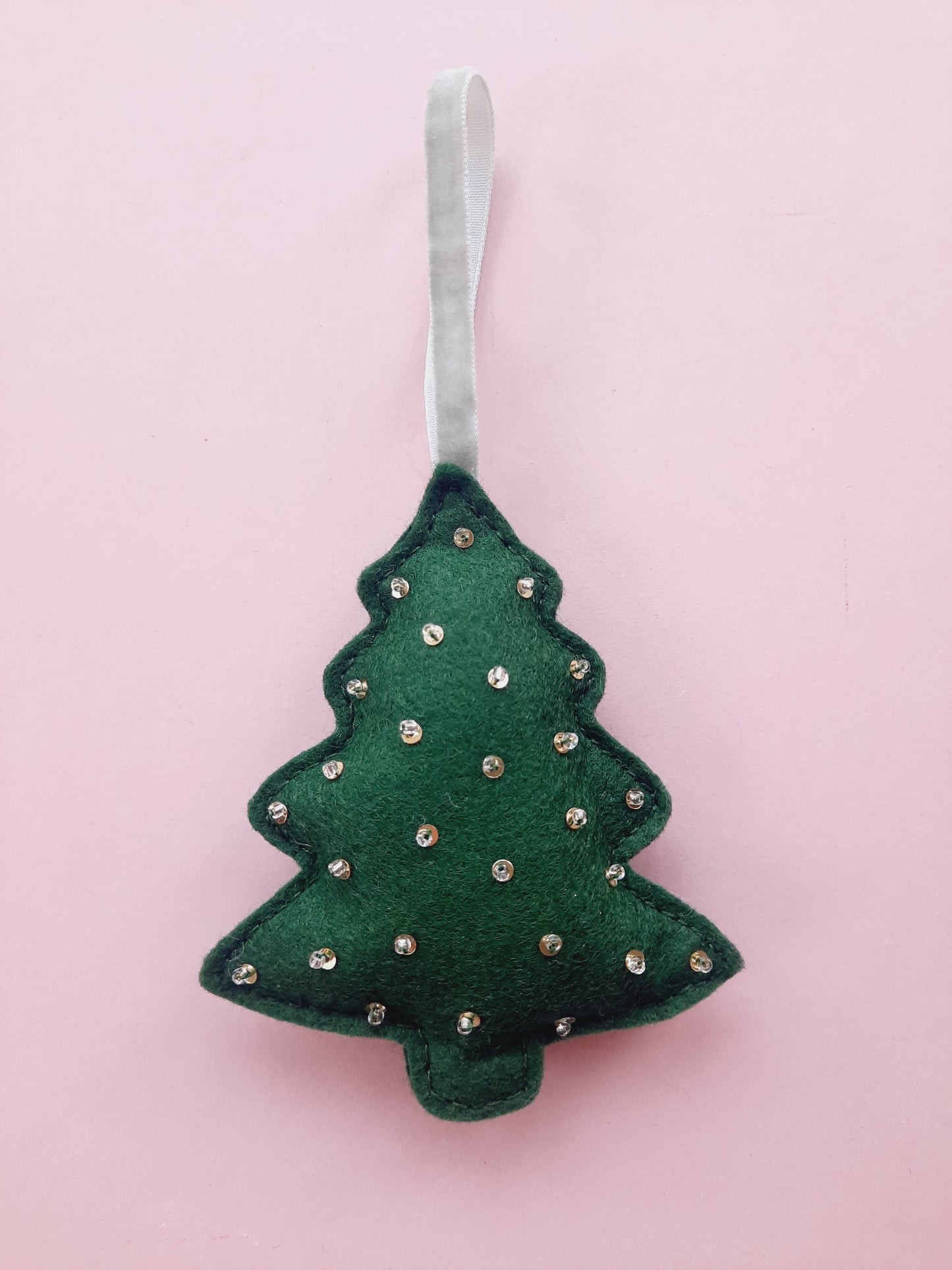 Handmade Felt Christmas Tree Decorations - Set of 6