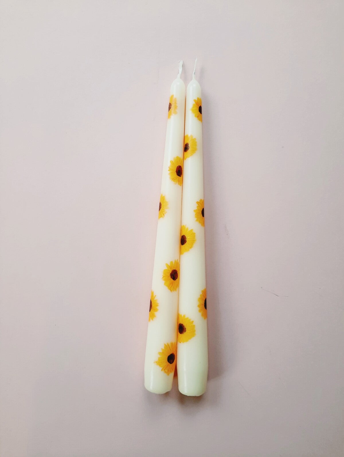 Hand Painted Sunflower Taper Dinner Candle