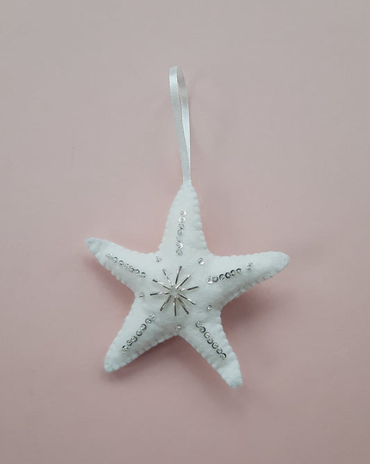 Handmade Felt Christmas Tree Decoration - Star Shaped