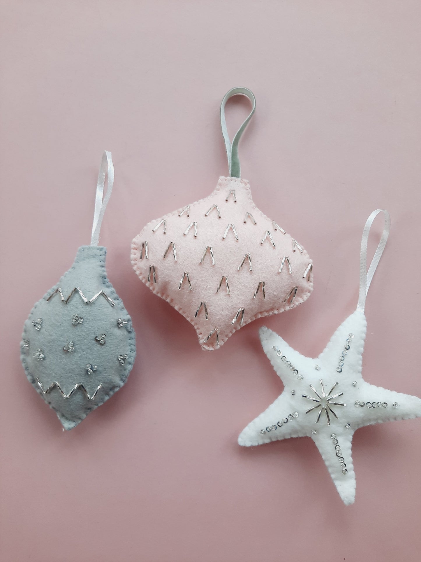 Handmade Felt Christmas Tree Decoration - Star Shaped