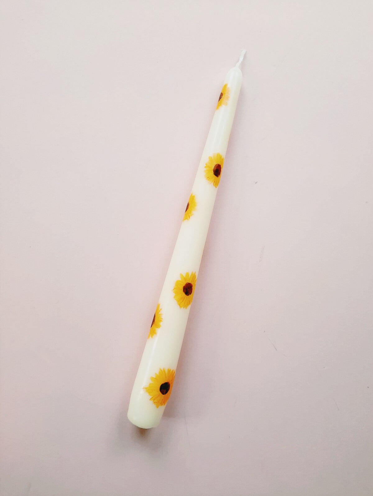 Hand Painted Sunflower Taper Dinner Candle