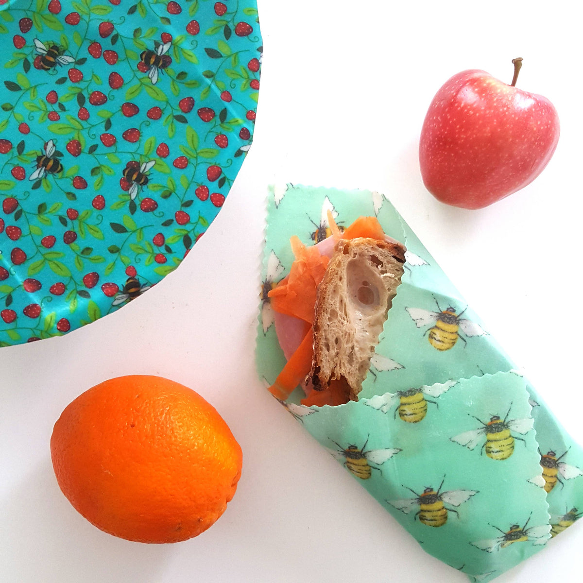 2 Large Reusable Beeswax Wraps