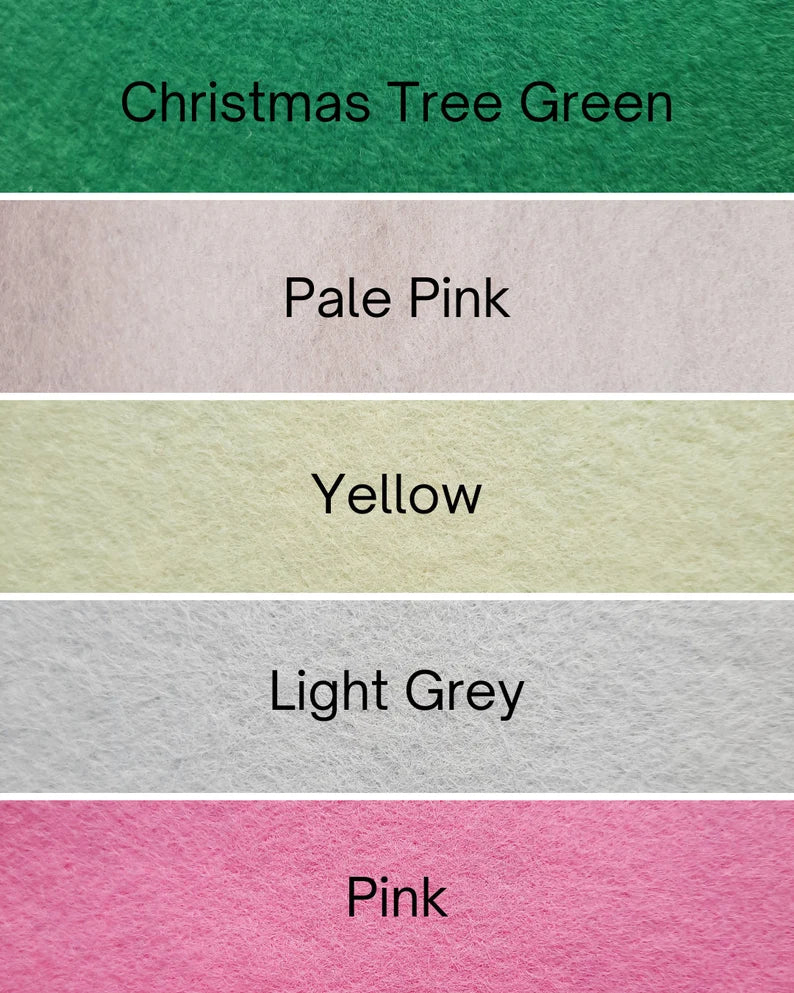 Handmade Felt Christmas Tree Decorations - Set of 6
