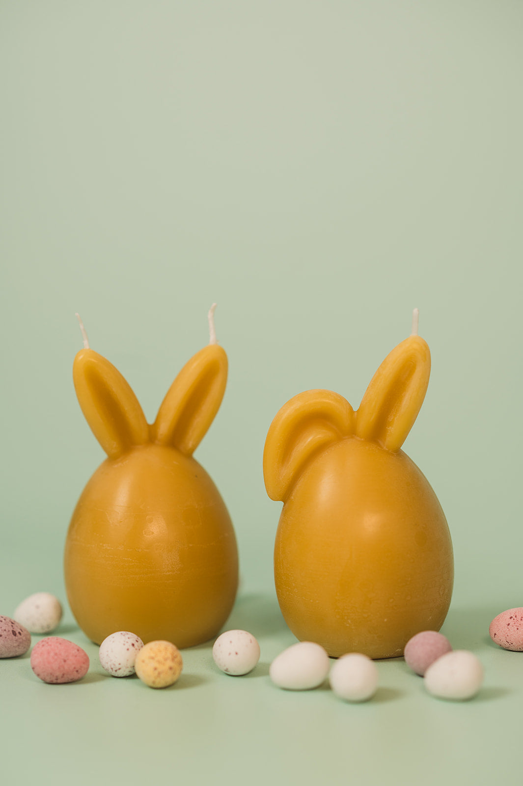 Two Easter Bunny Beeswax Candles