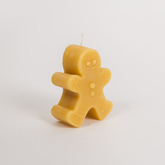 Beeswax Gingerbread Man Christmas Candle