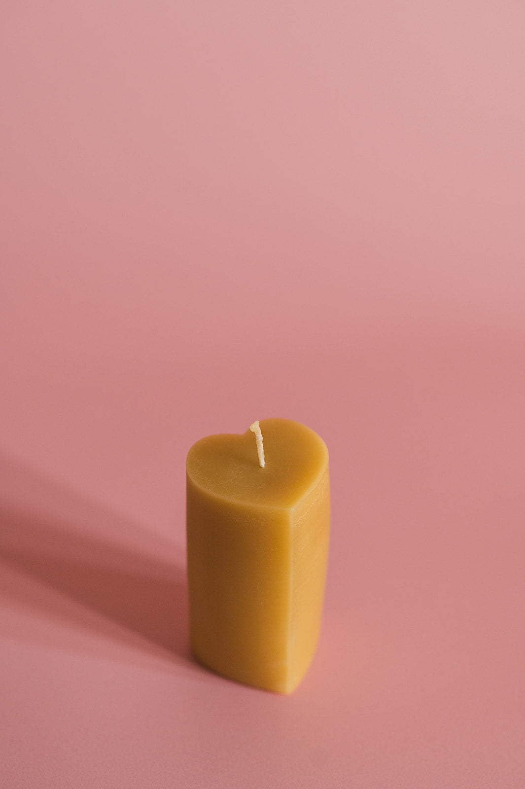 Tall Heart Shaped beeswax Candle