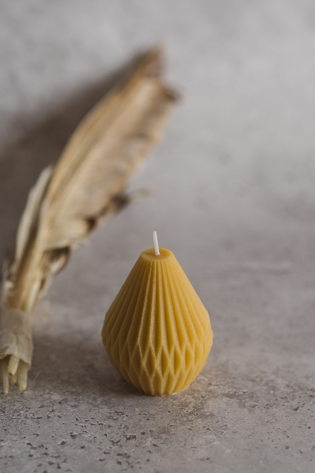 Geometric Pear Beeswax Candle