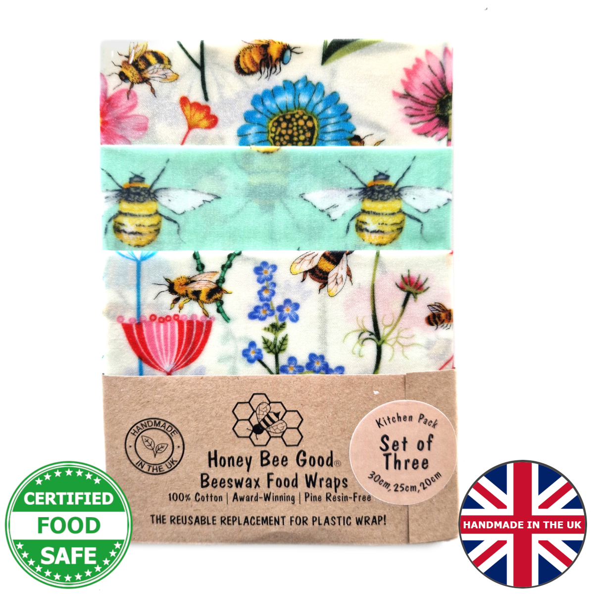 Reusable Beeswax Wraps | Pack of Three