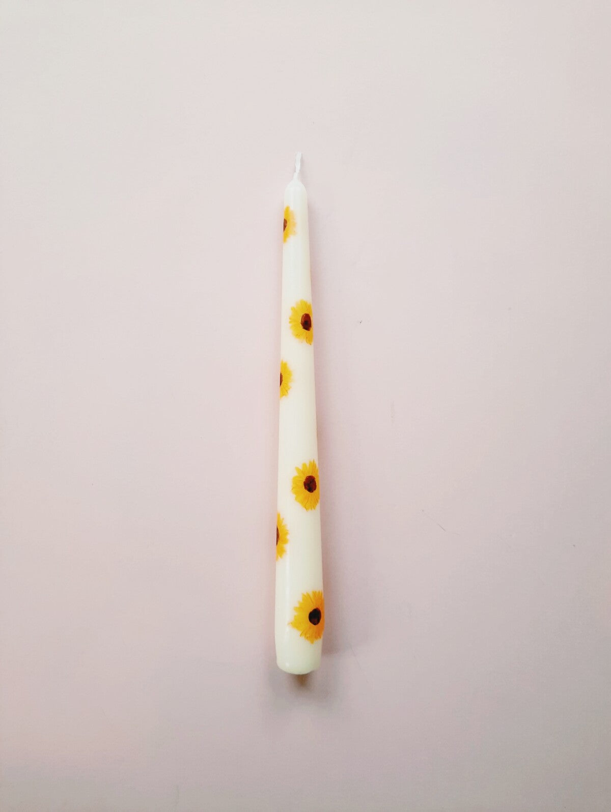 Hand Painted Sunflower Taper Dinner Candle